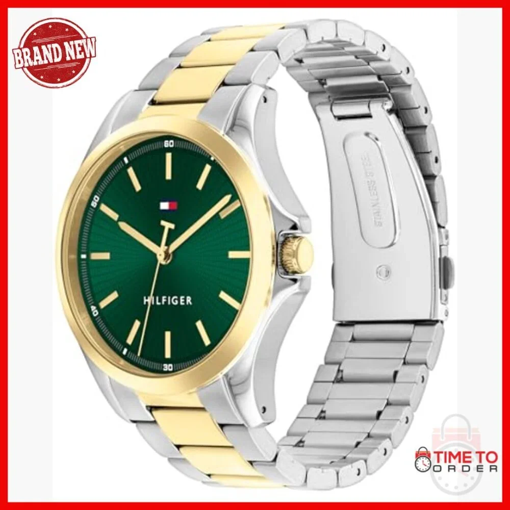 Men's Stainless Steel Quartz Watch, 42mm, Water Resistant, Modern Timepiece